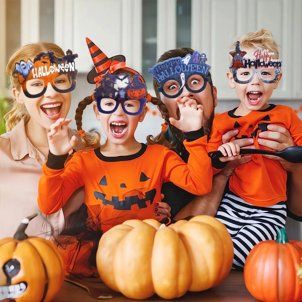 Novelty Bats Halloween Eyeglasses Frame Pumpkins Paper Ghost Funny Glasses Cosplay Props Halloween Cosplay Props Children