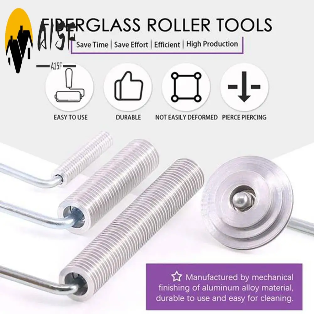 

A15F-5Pcs Fiberglass Laminating Aluminum Paddle Stripes Mould FRP Vertical Roller Kit Bubble GRP Work For Bathtub Boat Repair