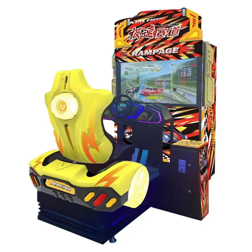 47-inch LCD Screen Dynamic Racing Game Console - Indoor Coin-operated - Suitable for Game Centers Excluding Freight