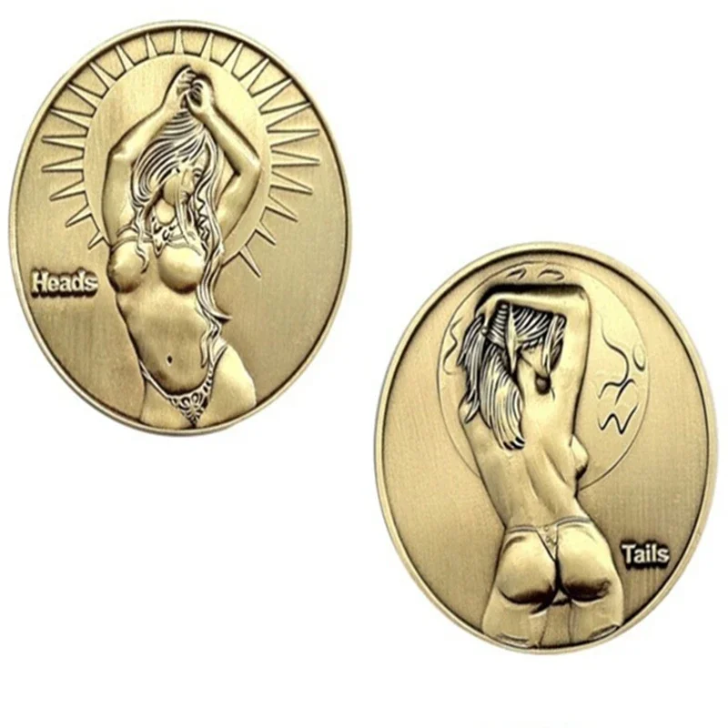 1PCS Sexy Woman Coin Mermaid Coins Lucky Lady Commemorative Coin Goddess of the Sun and Moon