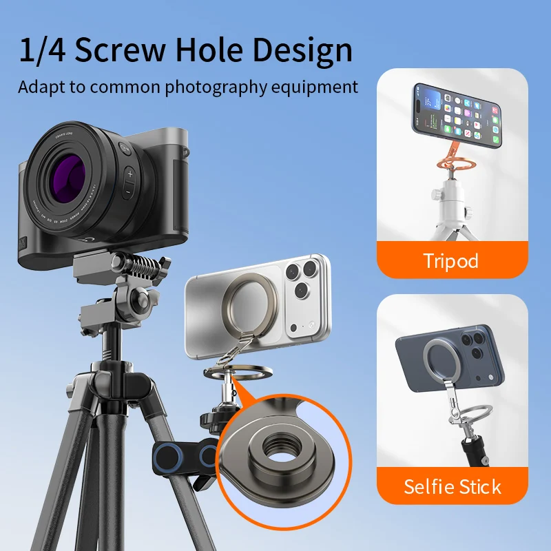 Soporte Magnético de Doble Cara para MagSafe, Plegable con Anillo, para iPhone 16 15 14, Huawei Xiaomi 4