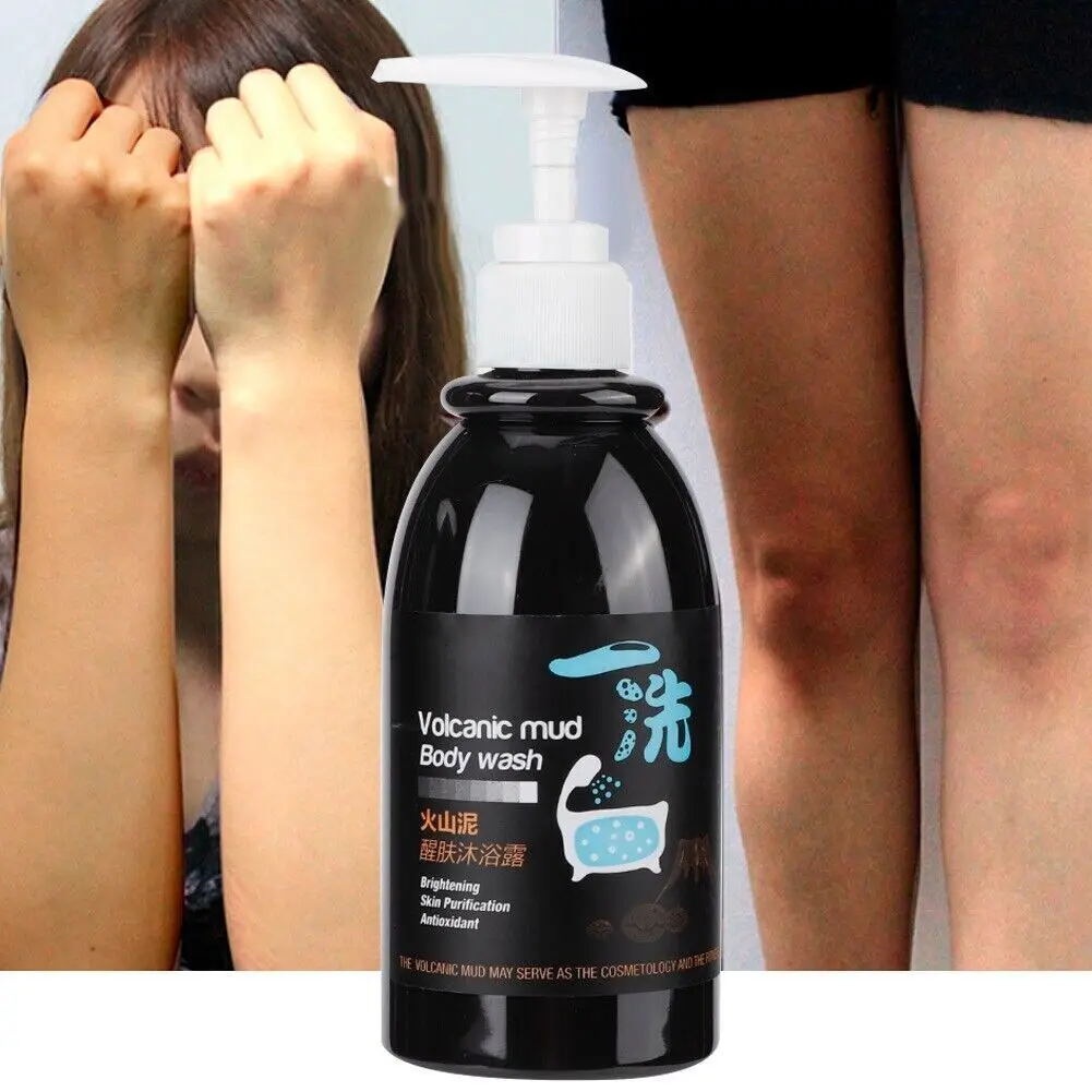 

Volcanic Mud Shower Gel With Pump 250ml,Deep Clean Fast Whitening Firming Skin