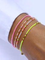 4PCS Women's Fashion Sweet and Cute Candy colored Bead Bracelet Set Holiday Music Festival Jewelry Friendship Gift