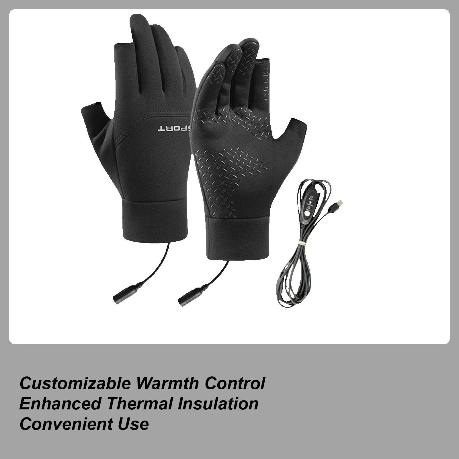 

L/XL Motorcycle Heated Gloves Windproof Cycling Mittens USB Heating Touchscreen Mittens For Sports Outdoor Hiking Biking Driving