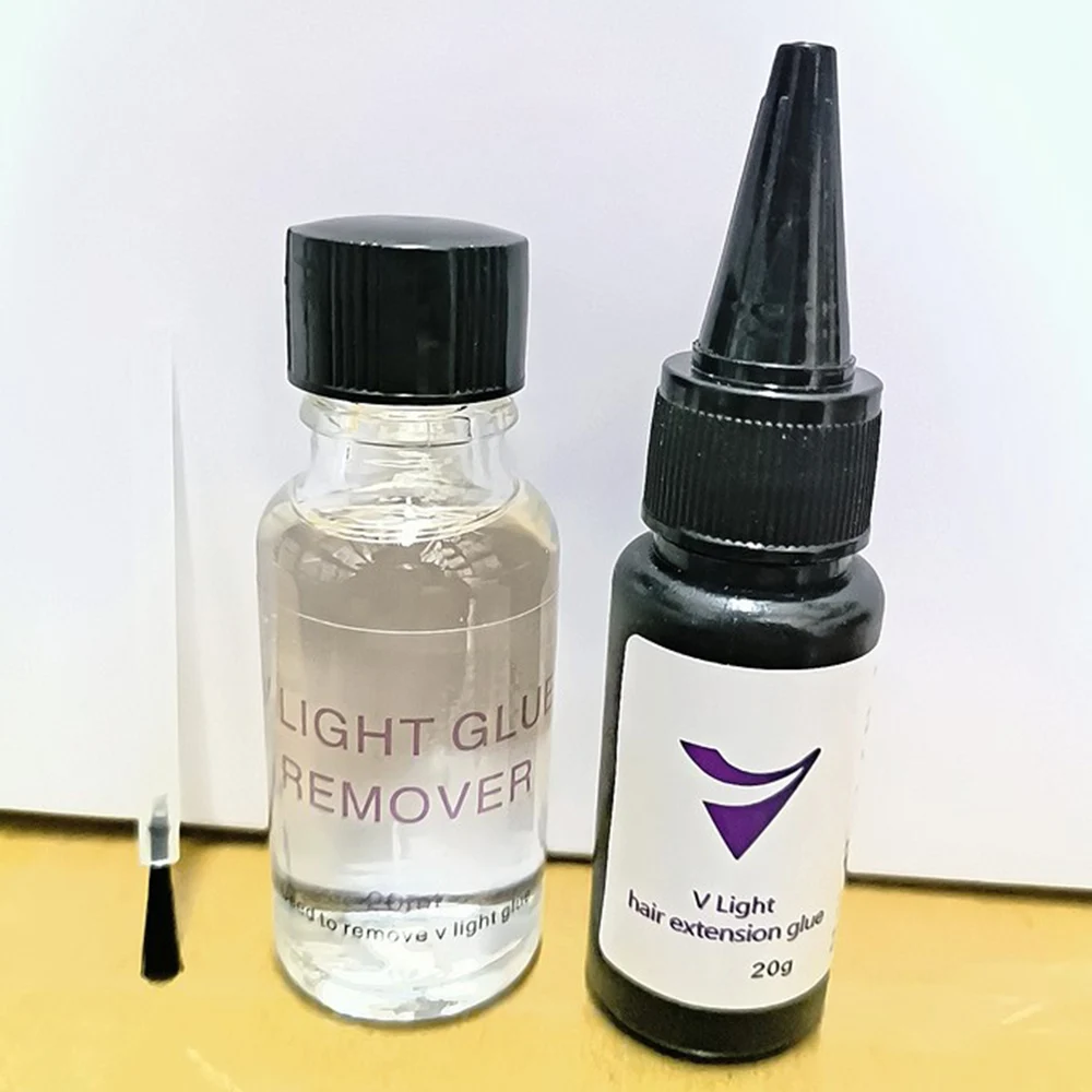 

Remover for V-Light Technology Hair Extension Wig glue 20g V-Light Combline hair Remover Transparent V-Light hair extension glue
