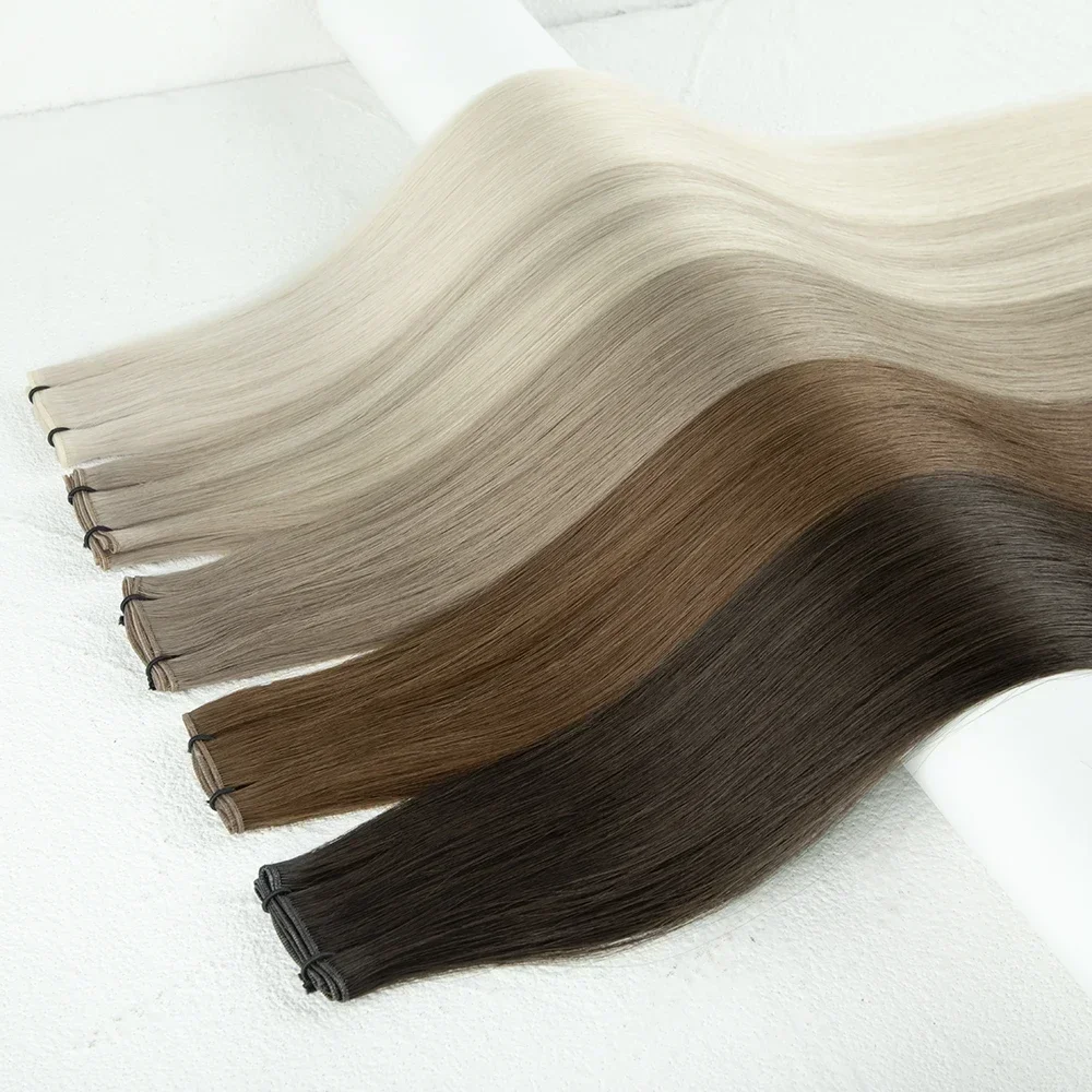 2025 hot sale LeShine New Design Genius Weft Hair Raw 100% Cuticle Aligned Human Hair Extensions 10a Grade Brazilian Hair