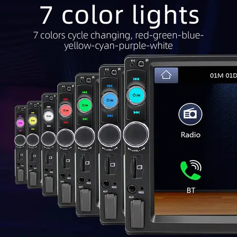 7 इंच की गुणवत्ता वाला सिंगल 1Din टच स्क्रीन कार स्टीरियो रेडियो हैंडल के साथ रिमोट कंट्रोल कैमरा Apple/Android CarPlay ब्लूटूथ के लिए 10 best sales कार स्क्रीन एप्पल कारप्ले - №8