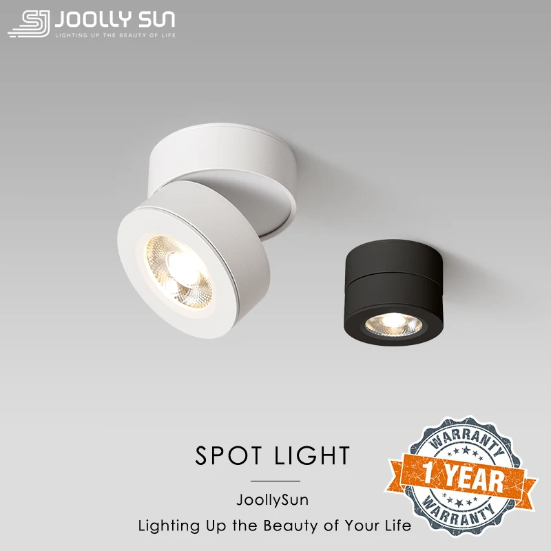 JoollySun LED Spot Light Foldable Down Light Rotating Spotlight for Living Room Bedroom Indoor Surface Mounted Ceiling Down Lamp