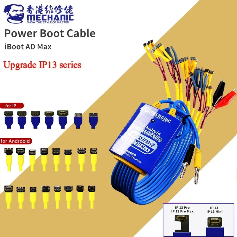 Meccanico iBoot AD Max cavo di prova dell'alimentatore Android One Button Boot Control line per Android per IPhone 13 13mini 13pro max