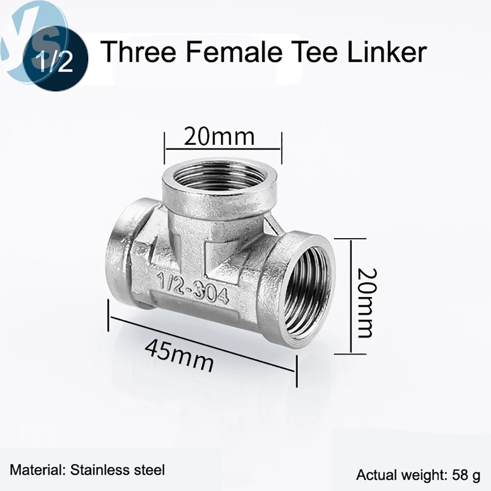 Stainless Steel High Pressure Pipe Reducer Coupling Internal External Tee Connector Industrial Water Pipe Connection Accessories