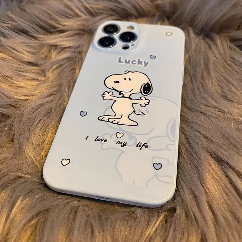 Cartoon Snoopy Apple Phone Protective Case Anime Iphone 15Pro Phone Case Apple 14Promax Hard Case Iphone Fall Protective Shell