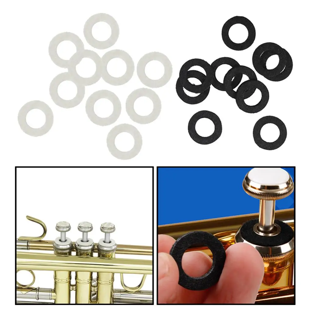 

10 Pieces Lightweight Trumpet Felt Washers Cushion Pad Brass Instrument Parts & Accessories