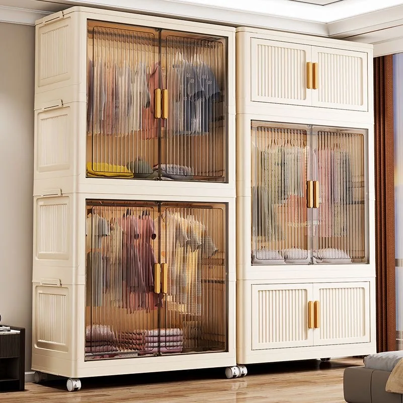 Foldable Adult Wardrobe with No Installation, Simple Clothes Closet for Bedroom – Space-Saving Storage Cabinet for Baby Clothes view 6