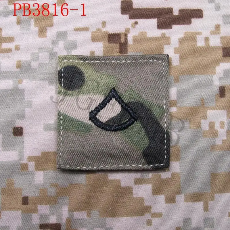 Multicam Background Rank Embroidery Patch Insignia