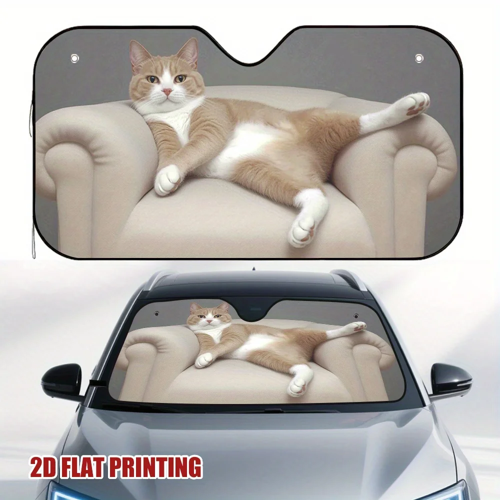 

1 шт. автомобильный солнцезащитный козырек Lazy Cat Lounging, идеально подходит для ежедневных поездок, помогает снизить обнажение солнечного света и улучшает комфорт внутри автомобиля