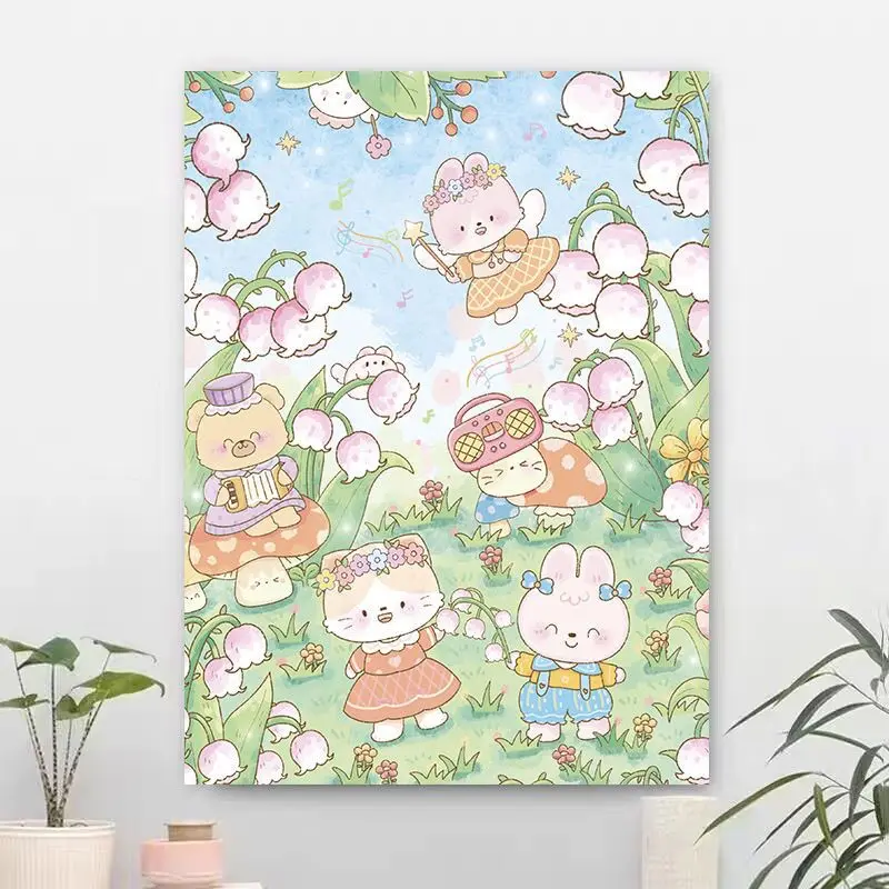 9ct 60x85cm Garden Animals Youth Embroidery DIY Chinese Style Printed Kits Cross Stitch Needlework Set Home Decor Crafts