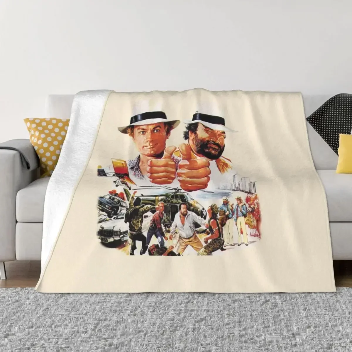 Bud Spencer Terence Hill Blankets Sofa Cover Velvet Autumn/Winter Super Soft Throw Blanket for Bedding Office Bedspreads