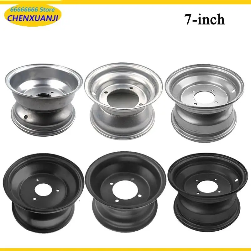 16x8-7-atv-wheel-rim-high-strength-aluminum-alloy-8-inch-wheel-rim-hub-for-go-karts-golf-carts-silver-four-hole-silver-new