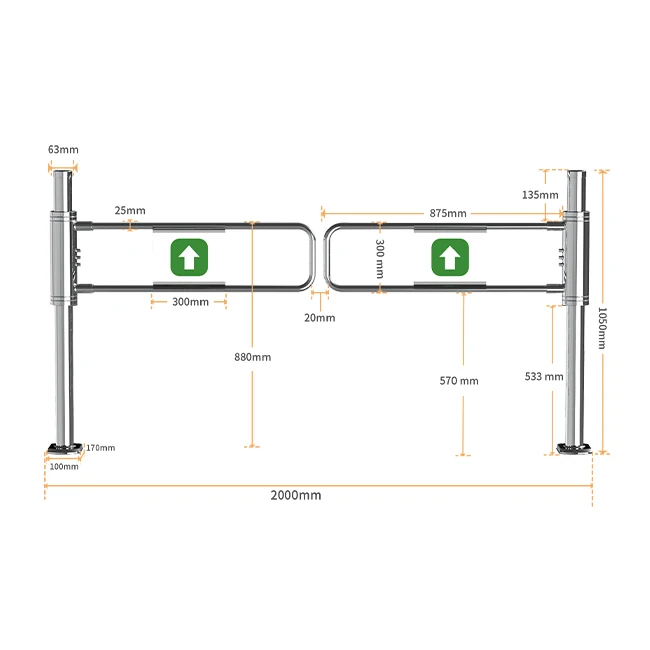 Supermarket electronic checkout page turnstile, one-way manual turnstile, suitable for retail store turnstiles