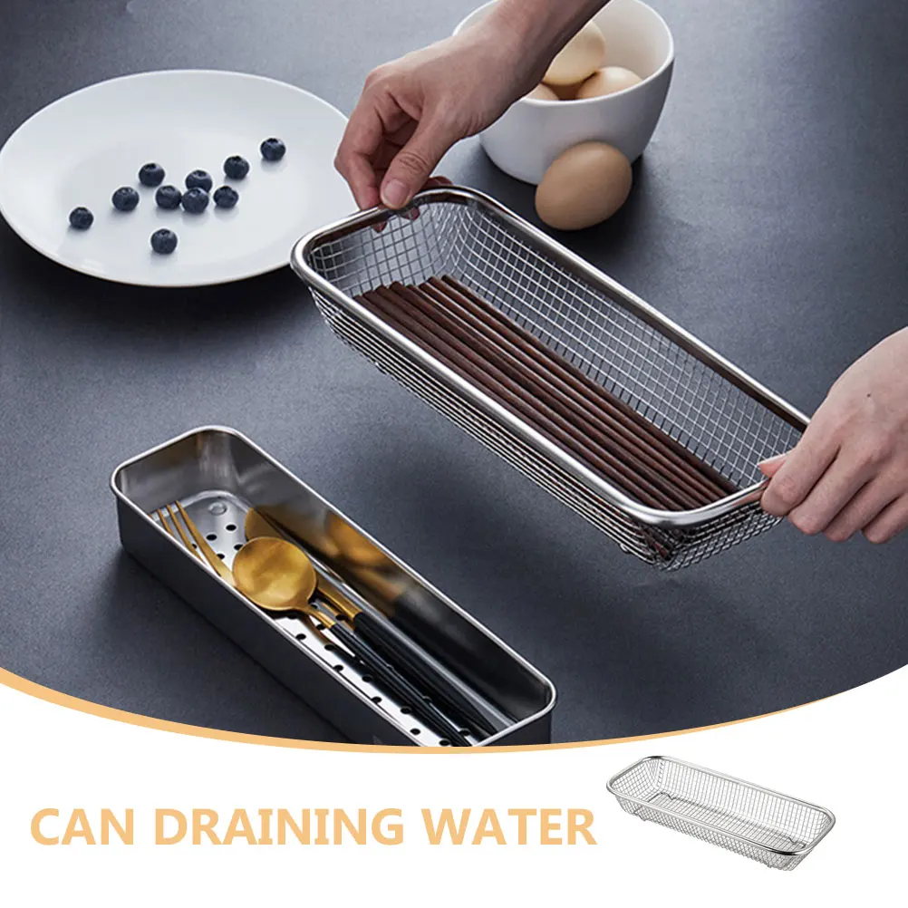 

2pcs Disinfection Cabinet Chopstick Rest Drying Rack Stainless Steel Cutlery Drainer 31x12 Grid Utensil Holder Spoon Storage