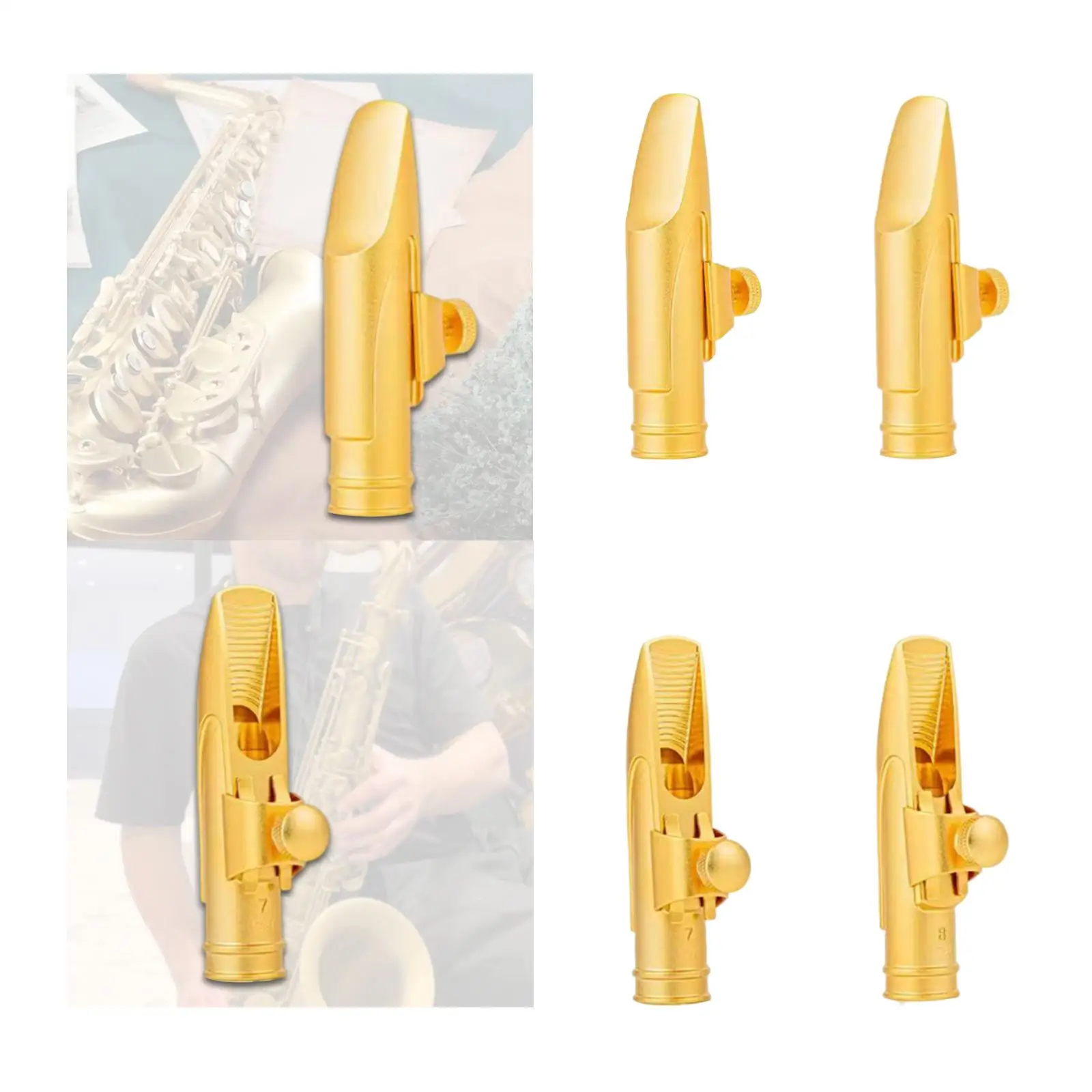 

Alto Sax Mouthpiece Reusable Easy to Install Portable with Ligature and Cap Metal Mouthpiece Gifts for Kids Adults Friends