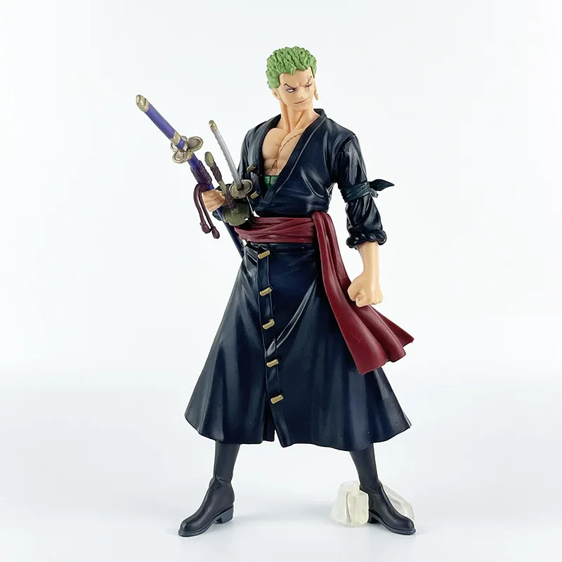 One Piece Anime Figure GK Roronoa Zoro Standing Three-blade Manga Statue Action Figure Collection Model Kid Toy Decoration