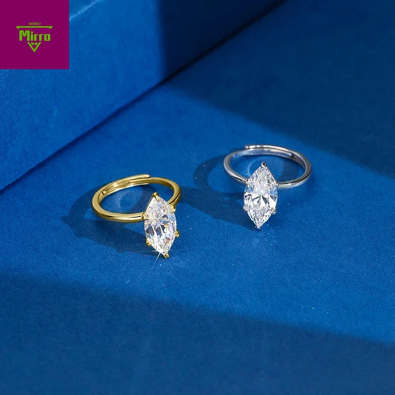 

8A CZ Zircon Engagement Rings With S925 Silver Sparkling Wedding Party Ring Eternity Band For Women Girls Jewelry