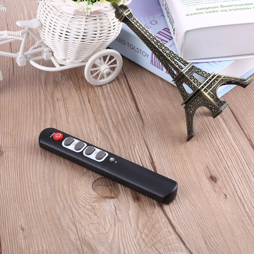 Wireless Controller Unit Replacement for TV STB DVD HIFI 433 Mhz IR Universal 6 Keys Learning Remote Control with Big Buttons
