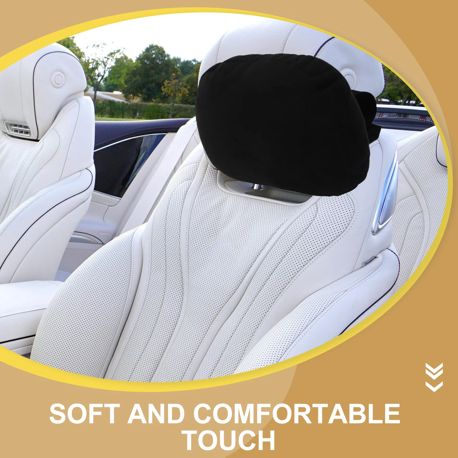 

Artificial Velvet Car Headrest Pillow Ergonomic Neck Support Travel Resting Cushion for Drivers Car Seat Accessory