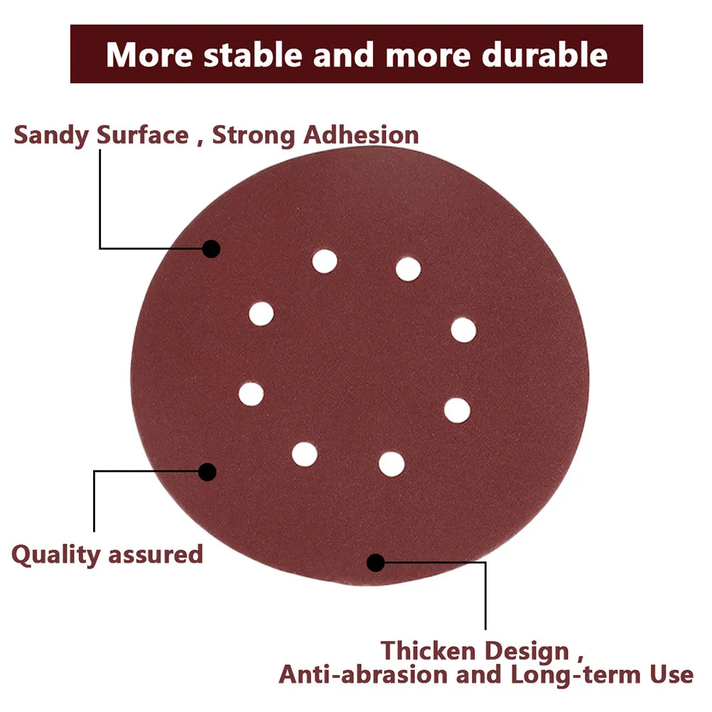 

25 PCS Sand Paper for Sander Orbital Sanding Pads Circular Discs Round Fine Grit Sandpaper