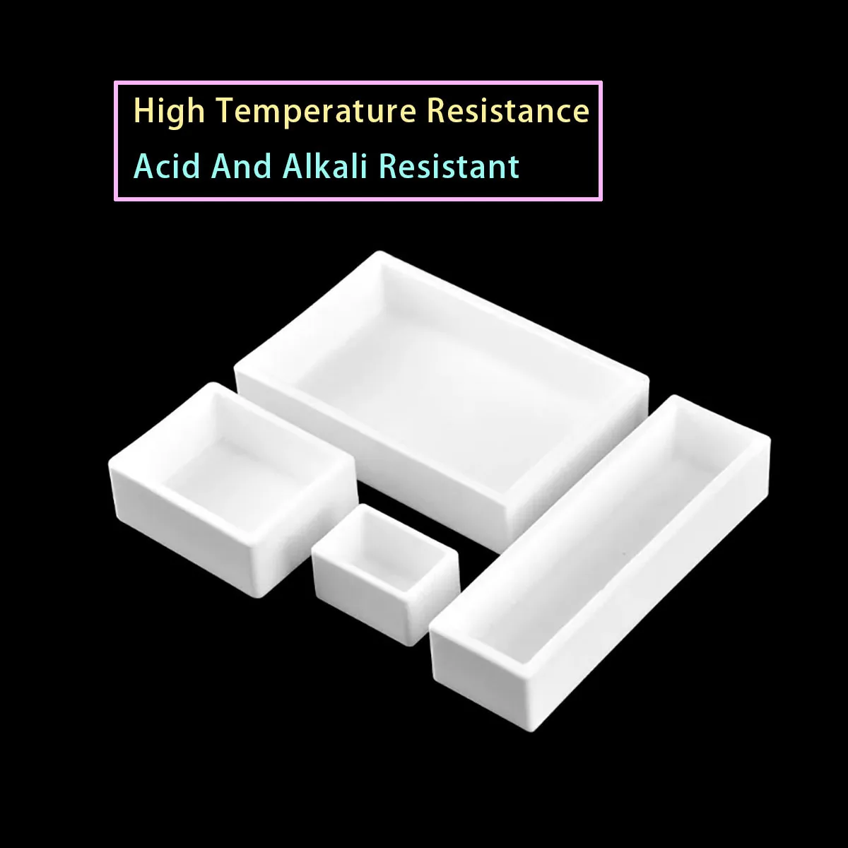 99% Alumina Square Crucible, High-purity Ceramic Crucible, High Temperature Resistance, Customizable in Various Sizes