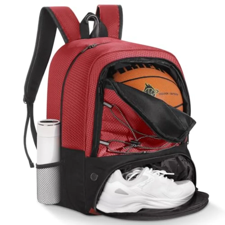 

Сумка-рюкзак для баскетбола и футбола для мужчин и женщин с отдельными отделениями для мяча и обуви, водонепроницаемый, с крючком для крепления на ограждение