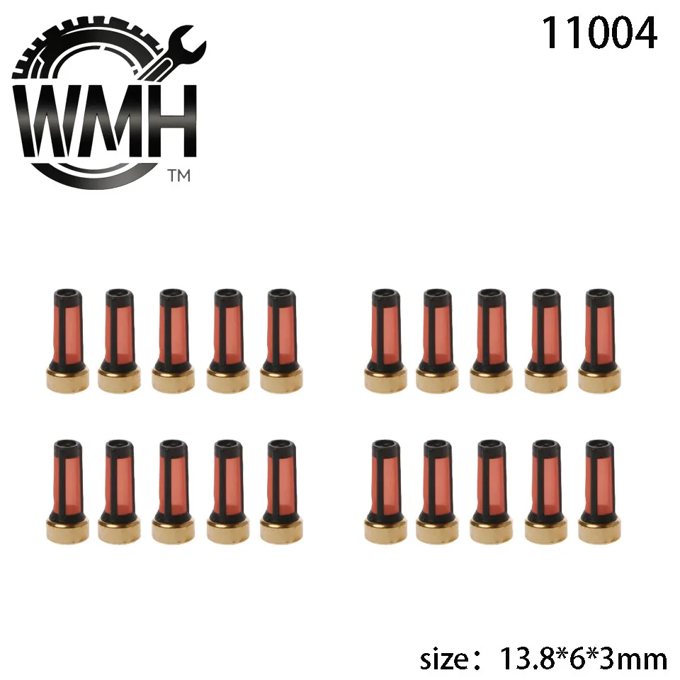 20/100 Uds. Filtro microcesto para inyector de combustible 11004 tamaño: 13,8*6*3mm para piezas de inyector de combustible de vehículos
