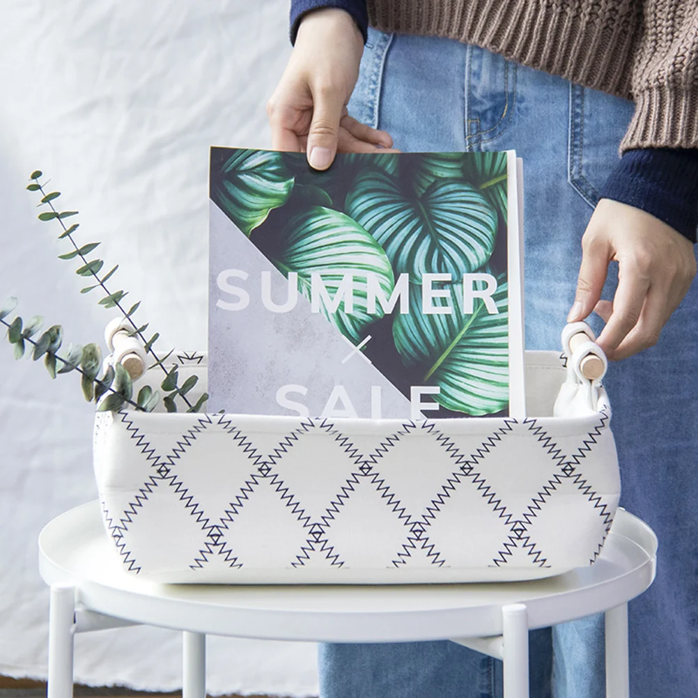 

1pc Fabric Desktop Storage Basket Portable Snack Organizer Large Capacity Household Storage Box For Home Office Gift (Small Size