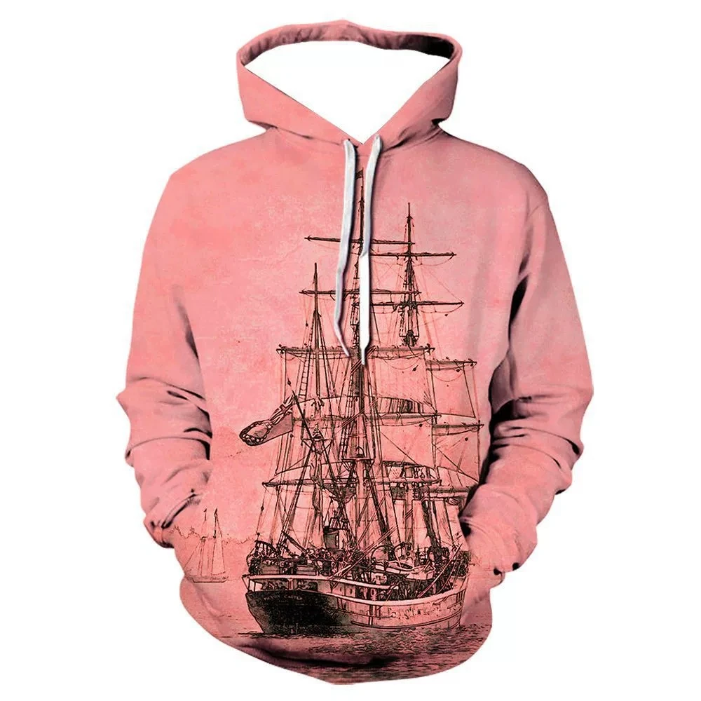 Fashion 3D Print sailboat Hoodie Men Women Hoodies Streetwear Oversized Pullovers Hooded Sweatshirts Male Tops Tracksuit Men