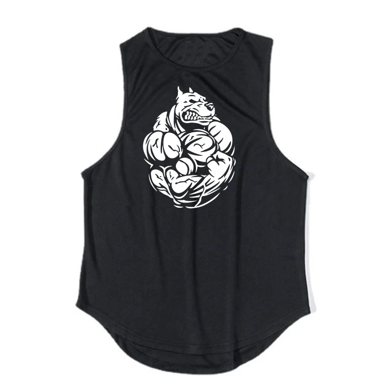 Men's Summer Fitness Sleeveless Tank Tops Gym Running Shirt Sport Singlet Muscle Man Casual Vest Dacron Male Workout Clothing