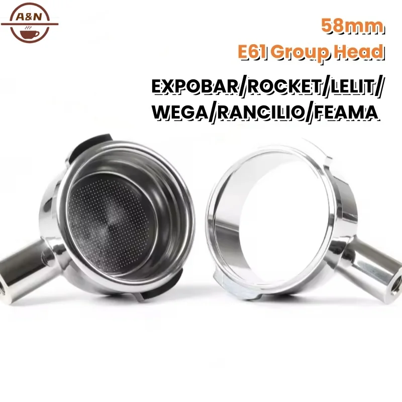 58mm Coffee Filter Holder Naked Portafilter Head For E61 group head, ECM, Rocket, Sanremo, Synesso, Slayer, VBM, Genuine Barista