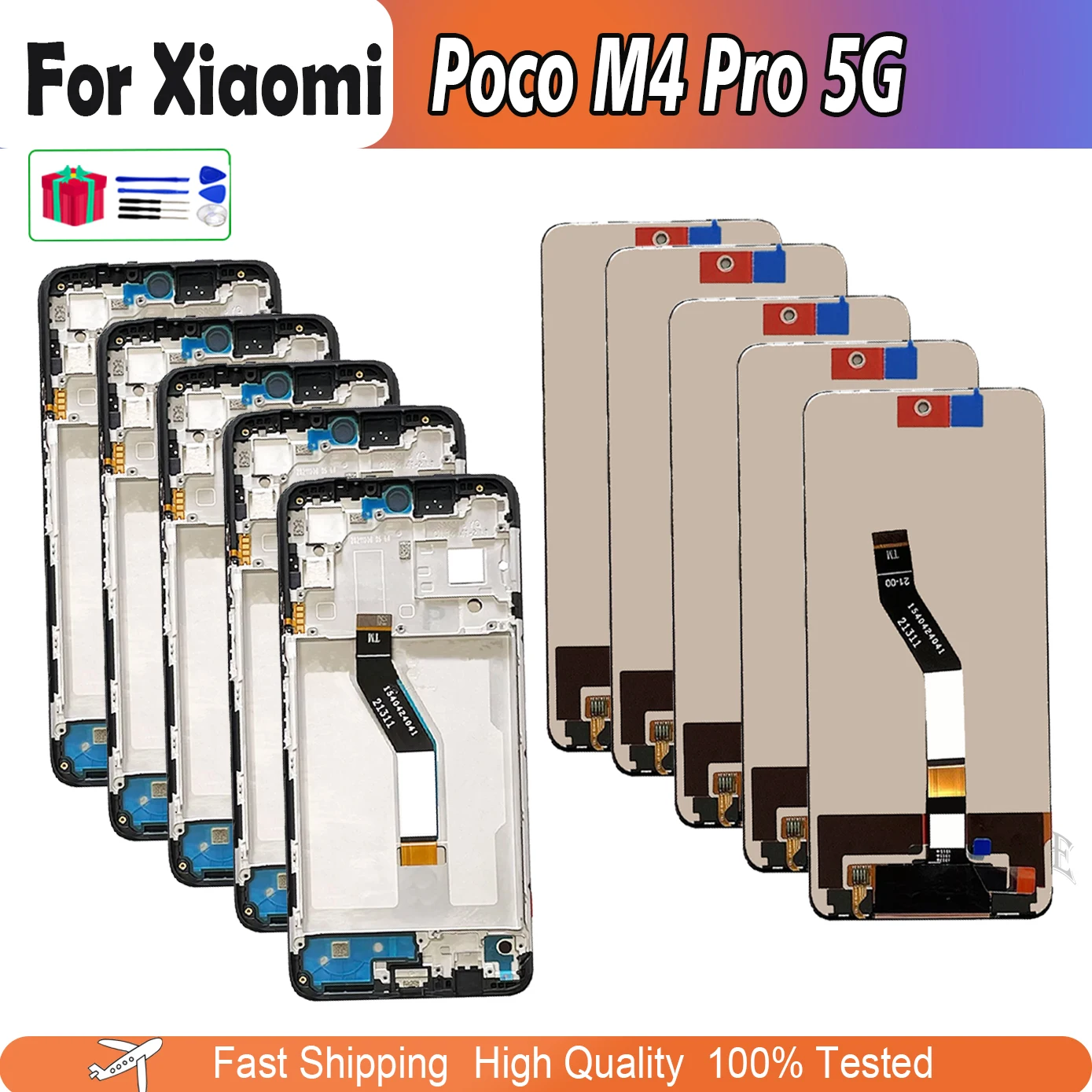

Wholesale Price LCD For Original Xiaomi Poco M4 Pro 5G LCD Display Touch 21091116AG Screen Digitizer Assembly Replacement Parts