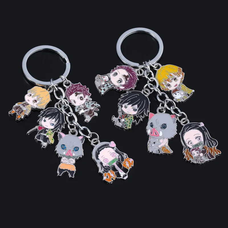 Tanjirou Nezuko Zenitsu Inosuke Giyuu Shinobu Kyoujurou Uzui Tengen Colorful Character Waterproof Textured Keychain Pendant