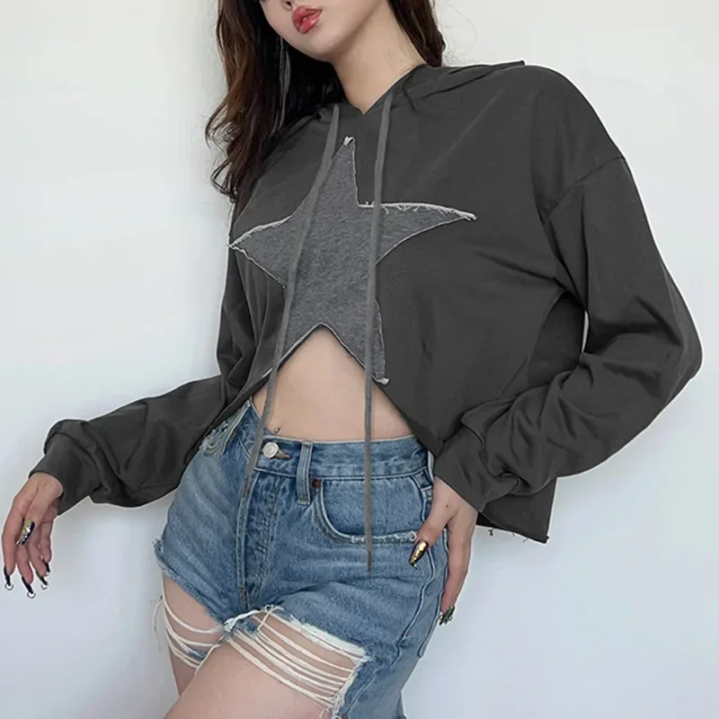 

2024 Sexy Cross Bandage Pink Black Harajuku Hoodie Tops Tie Up Backless Sweatshirt Women Autumn Long Sleeve Pullover Crop Tops