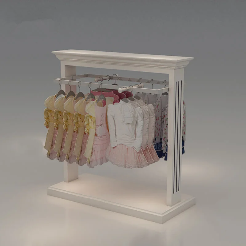 （customized）Modern Children Clothing Shop Interior Metal  Display Rack Furniture Retail Clothing Store Decoration