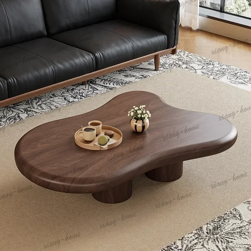 LJY Furniture Luxury Home Living Room Minimalist Cloud Solid Wood Coffee Table Low Desks Modern Side Table Pliante Desk End Tabl
