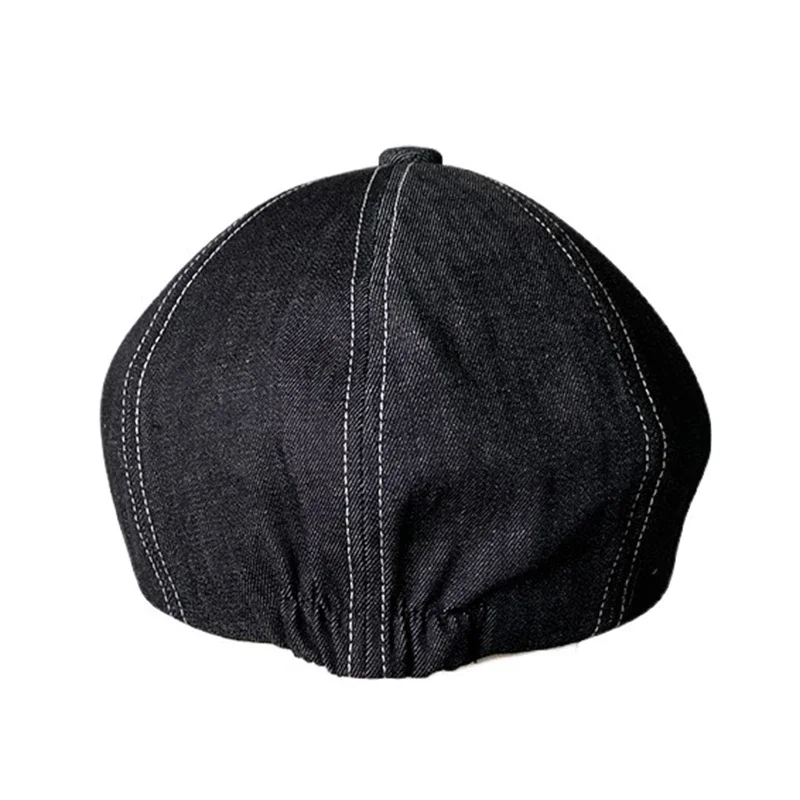 High Quality Newsboy Caps Men Women Black Beret British Gatsby Cap Spring Autumn Denim Fabric Hat NC11