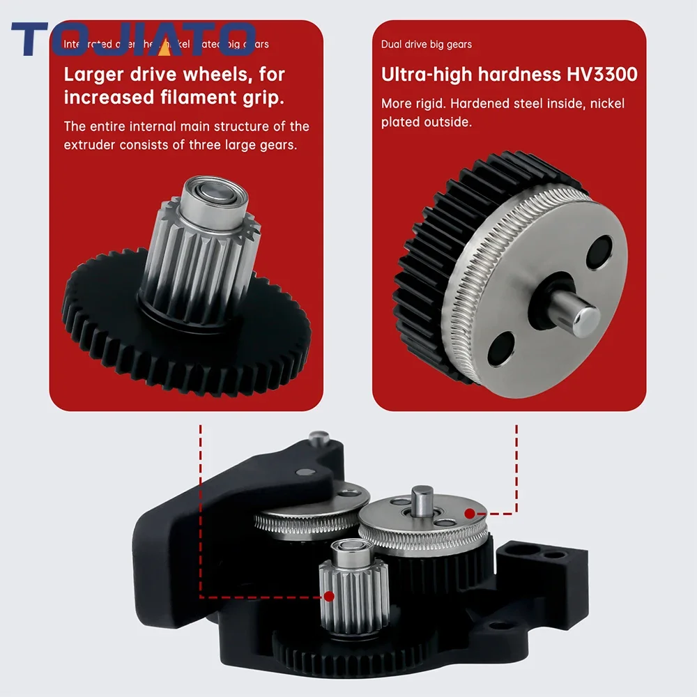 جميع أدوات الطارد المعدنية Hgx Lite Gear Kit طارد تخفيض الصلب المقوى المتوافق مع أجزاء الطابعة ثلاثية الأبعاد Ender3/Ender5/CR10 #4