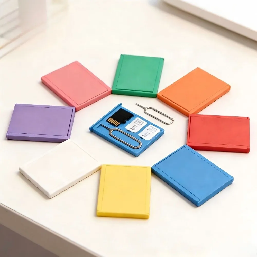 1PCS with Eject Pin 3D Printed SIM Card Storage Box 2-Slots SIM Card Shockproof Secure Storage Box 1-Slot TF Card