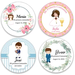 Custoom My First Communion Sticker Personalized Mi Primera Comunión Holy Favors Labels Christening & Baptism Stickers