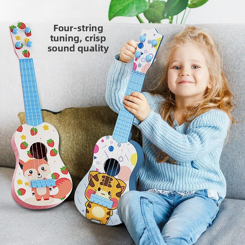 Children Simulated Guitar Toy Beginners Mini Guitar Instrument Can Play Music for Boys and Girls Toy Best Birthday Gift for Kids
