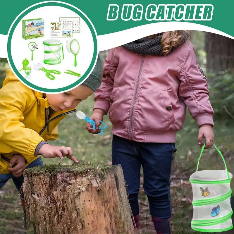 مجموعة أدوات صيد الذباب للأطفال، أدوات استكشاف الطبيعة للأطفال، أدوات التقاط الذبابة للأولاد والبنات، حل التعلم المبكر، مجموعة مراقبة محمولة #3
