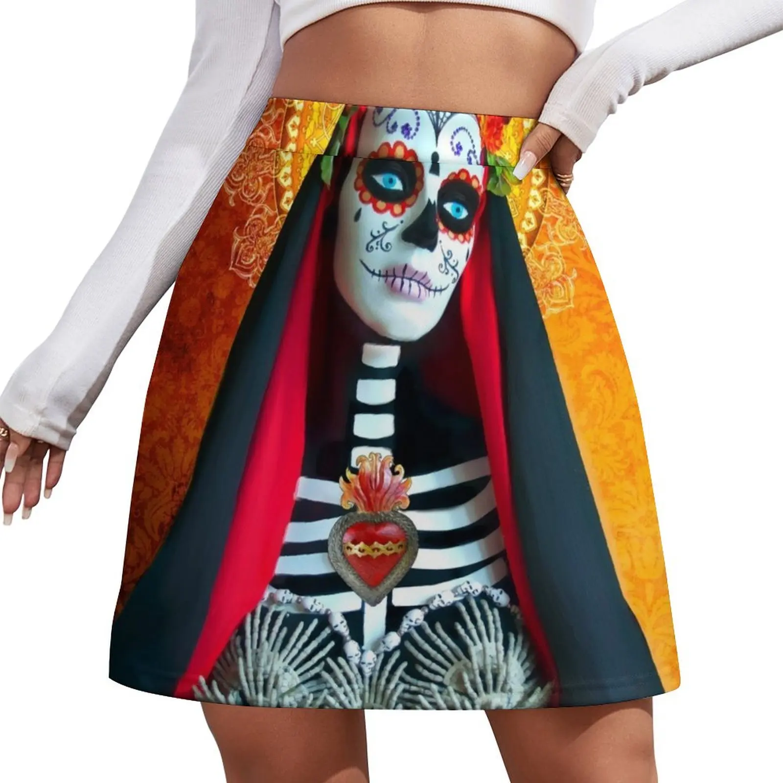 

Santa Muerte Mini Skirt clothes for women Evening dresses Miniskirt