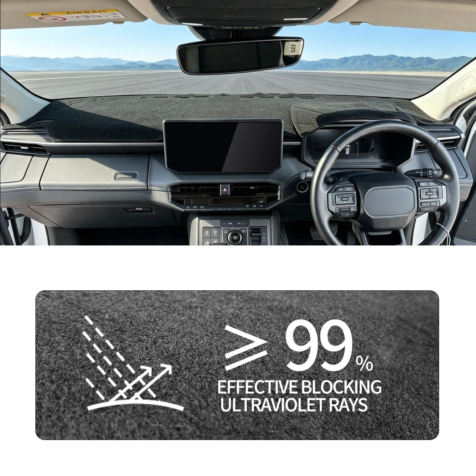 for Toyota Hilux 2026 Car Dashboard Light-Proof Pad Center Console Anti-slip Anti-Glare Sunshade Mat Car Interior Accessories detail image 1
